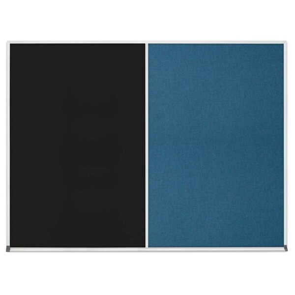 Triple Door Radius Corkboard, 72"x36", Bla, UV7005RC-BLACK-RUBBER